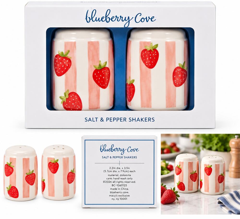 Blueberry Cove Strawberry Salt & Pepper Shaker Set